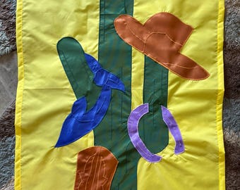 Cactus, Boot & Horseshoe Country Western / Southwestern Welcome Large Decorative Flag