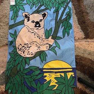 Koala and Tree with Sunset Large Decorative Flag