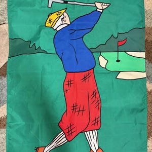 A Day of Golf / Golfing / Golfer Large Decorative Flag