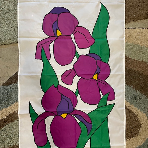 Iris Flower Garden Large Decorative Flag