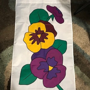 Pansy Flower Garden Large Decorative Flag