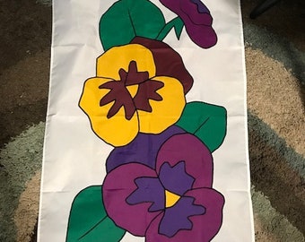 Pansy Flower Garden Large Decorative Flag