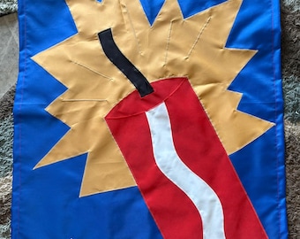 Firecracker Patriotic Independence Day / 4th of July /  USA Handmade Large Decorative Flag