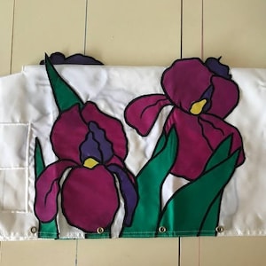 Iris Flower Embroidered Mailbox Cover