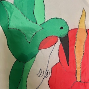 Hummingbird and Flower Spring / Summer Appliqued Windsock