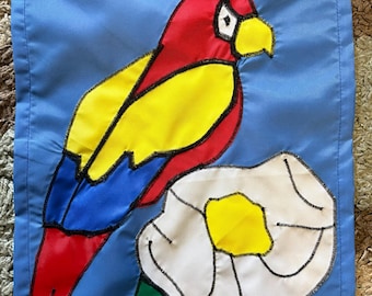 Parrot Tropical Bird and Flower Garden Mini Flag
