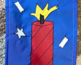 Firecracker Fourth of July / Independence Day America Patriotic USA Garden Mini Flag
