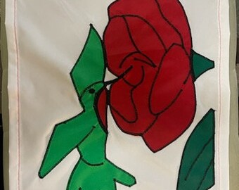 Hummingbird and Flower Seasonal Welcome Garden Mini Flag
