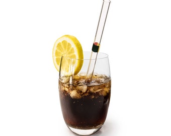 Glass drinking straw "Belgium", single, 10 x 200 mm, straight