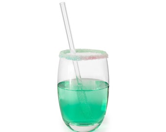 Glass Straws, Set of 6, 8 mm, straight