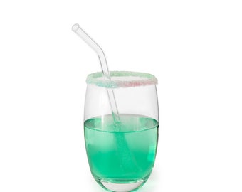 Glass drinking straw, single, curved 8 mm x 200 mm