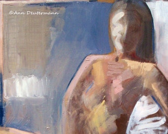 figurative art - abstract nude painting - original oil - 20x24 canvas - FREE SHIPPING
