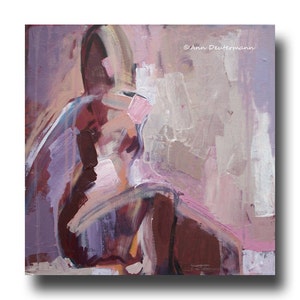 Abstract Nude Painting - Pink Figurative Print - Romantic Decor