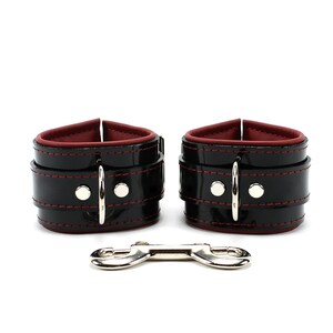 Vegan 2'' Cuffs PVC Leather pvc fetish BDSM Restraints image 1