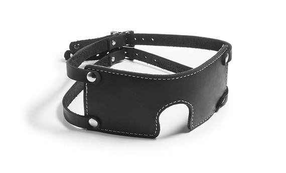 BDSM Leather Blindfolds Backed With Lambskin Leather Bondage 