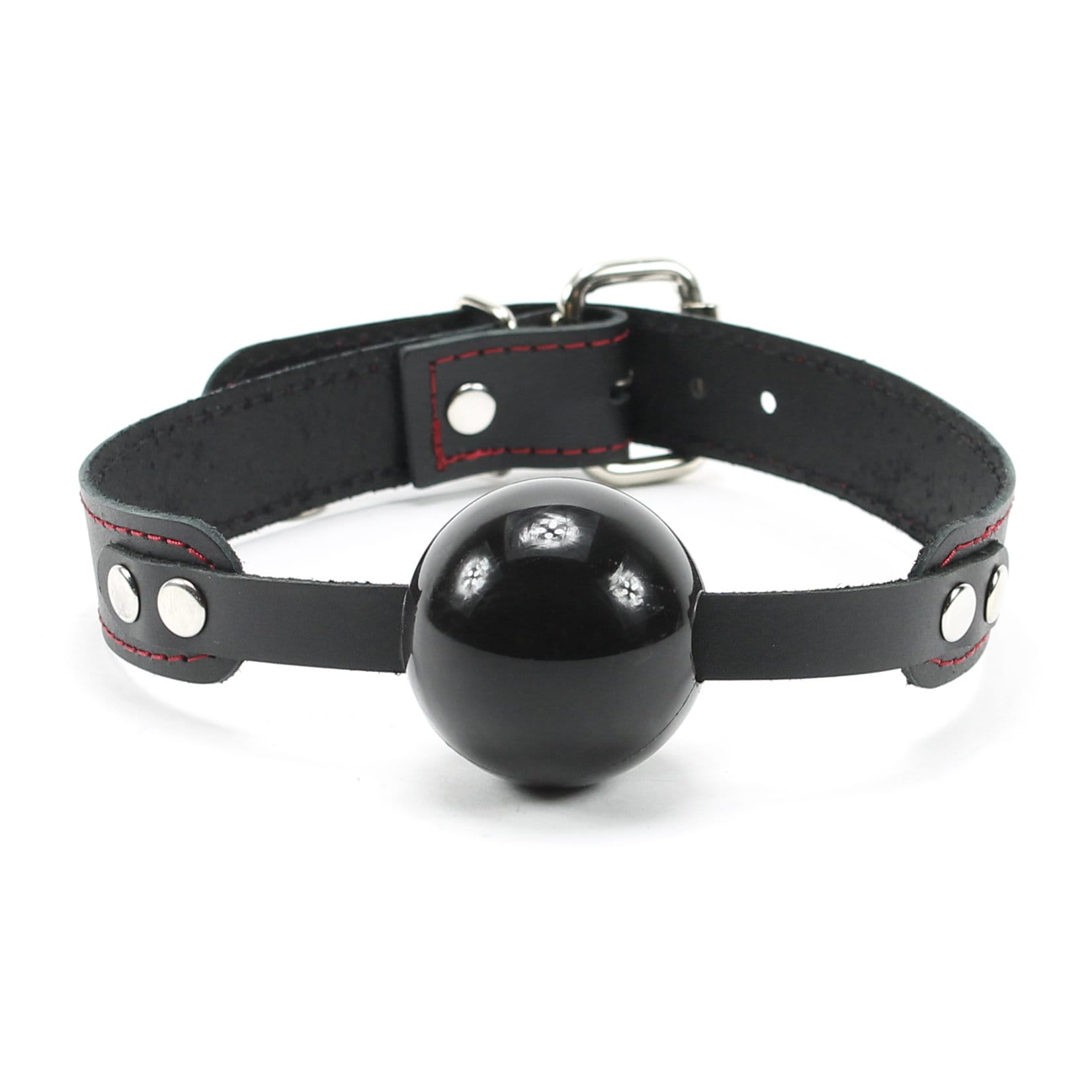 BDSM Ball Gag Leather and Silicone Adjustable Ball