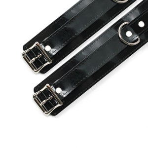 Vegan 2'' Cuffs PVC Leather pvc fetish BDSM Restraints image 3