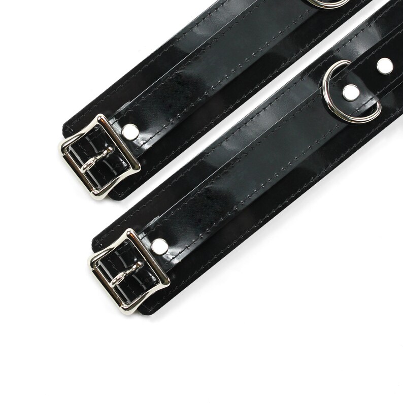 Vegan 2'' Cuffs PVC Leather pvc fetish BDSM Restraints image 3