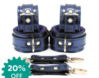 BDSM Cuff Set for Submissives | Bondage Luxury Restraints | Sex Cuffs by Oddo Leather