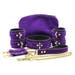 9 Pieces Bdsm Suede Set for Sub, Wrist Cuffs, Sub Collar, Purple BDSM Kit, ODDO Leather Athena