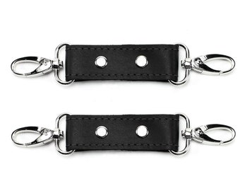 Bdsm Pair of Leather Bondage Connectors BDSM Connectors Bdsm Toys Bdsm-Gear Mandrake