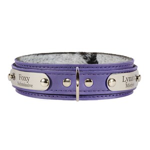 BDSM Locking Collar | Leather Submissive Collar | Red, Purple, Black & Grey | Berlin Bondage Collection by Oddo Leather image 10