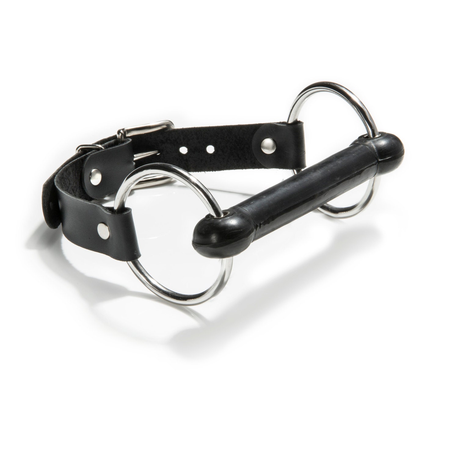 Bondage Bait Gag Black Leather sm Gag Oddo Leather Ares Etsy