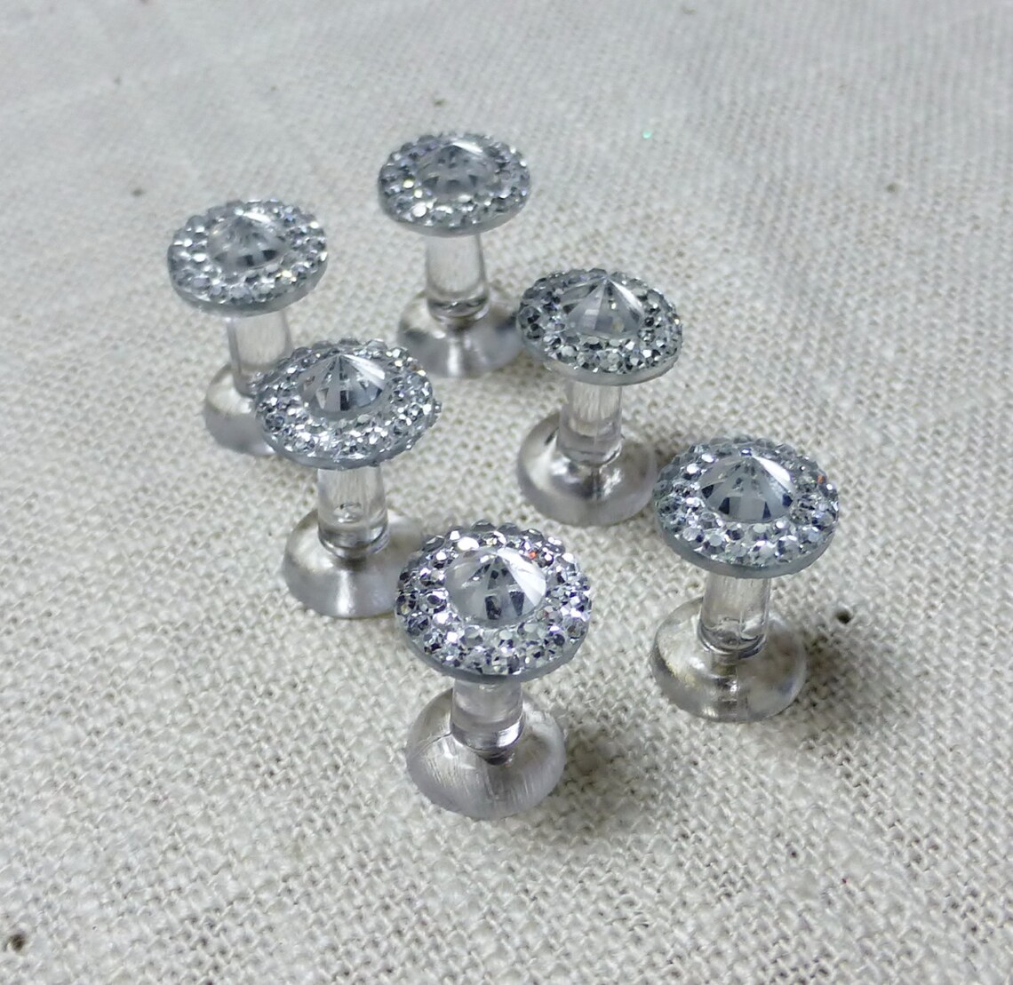 Fancy Clear Jeweled Push Pins Etsy