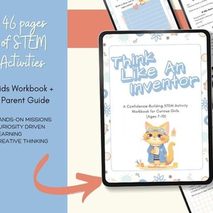 Tänk som en uppfinnare STEM-arbetsbok | Vetenskapsaktiviteter för barn (digital nedladdning)