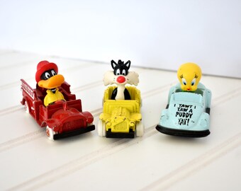 Coches de fundición a presión Looney Tunes vintage de 1988 ERTL ~ Juego de 3 piezas