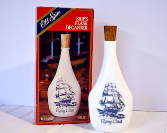 Vintage Old Spice Flying Cloud Ships Flask Decanter  ~ After Shave ~ New, Full