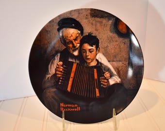 Knowles Vintage Norman Rockwell The Music Maker Collector Plate, Limited Edition 13458E