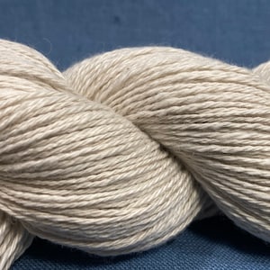 Royal Baby (Cria) Alpaca ~ Handspun Yarn ~ 3-ply ~ 15.7 Micron - Natural Beige - Sport Weight ~ 3.8 Ounces/109 Grams ~ 377 Yards