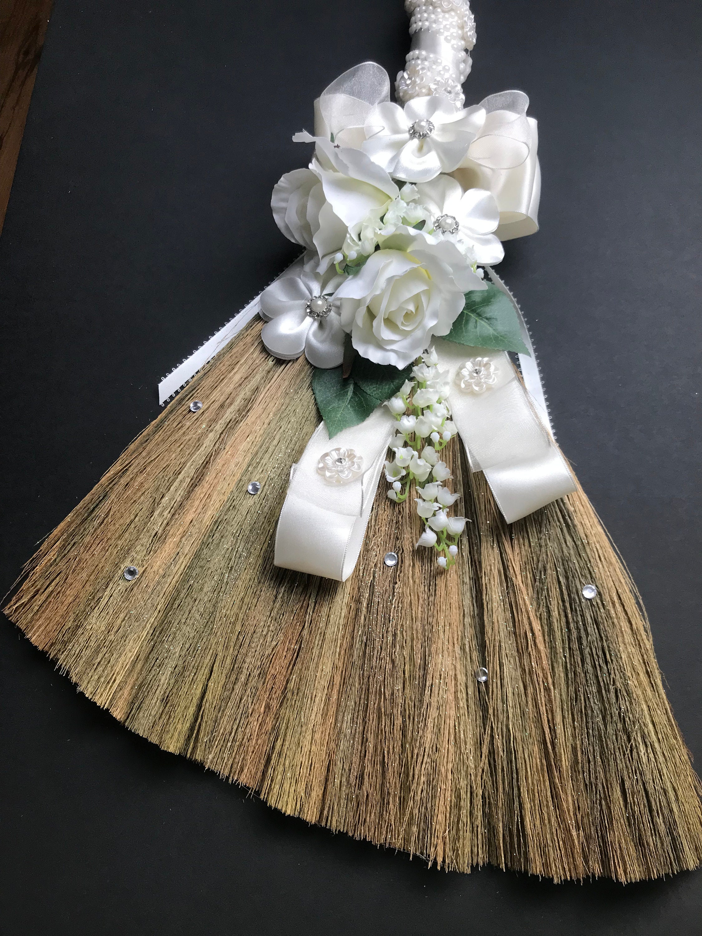 Wedding Broom In Bridal White