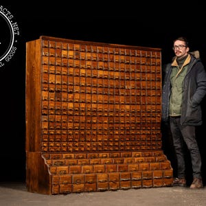 Massive Antique 370-Drawer Industrial Hardware Cabinet image 2