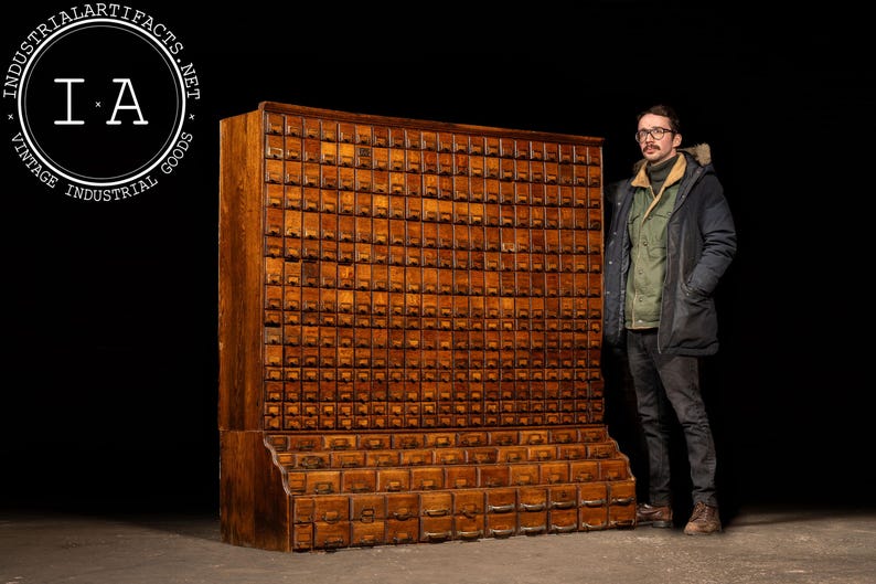 Massive Antique 370-Drawer Industrial Hardware Cabinet image 2