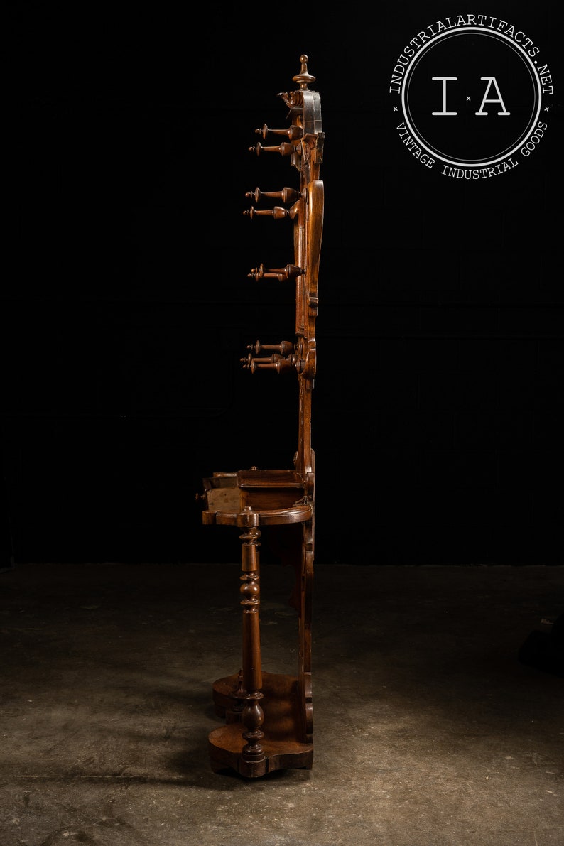 Vintage Ornate Wooden Coat Tree Etsy