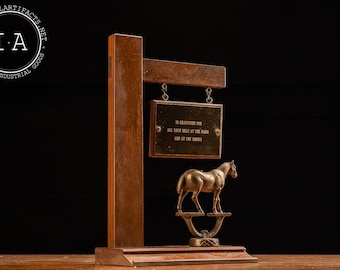 Vintage Gratitude Horse Trophy
