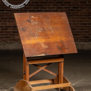 Small Antique Adjustable Wooden Drafting Table
