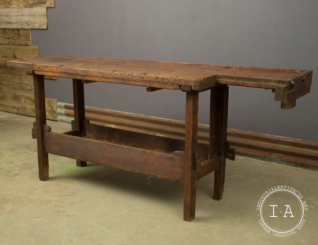Vintage Woodworkers Bench Kitchen Table Counter Top Etsy