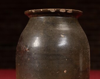 Late 19th Century Brown Glazed Stoneware Preserve Jar