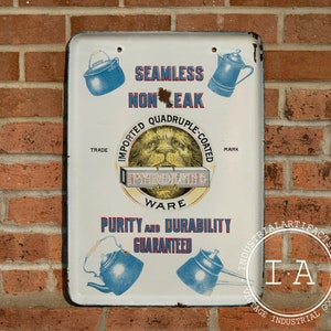 Antique Porcelain Pyrolite Advertising Sign