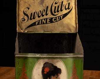 cuba chewing tobacco Vintage Sweet Cuba Cigar Tin
