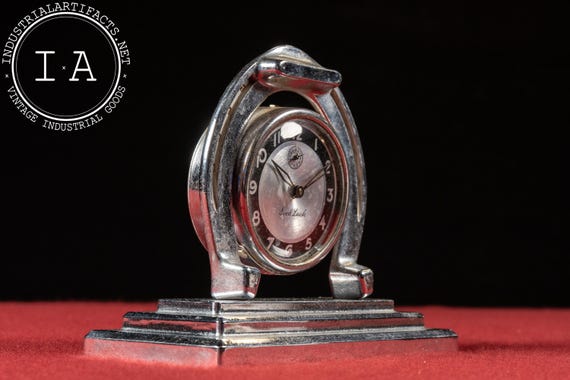 Vintage Chrome-plated Horseshoe Clock by Lux - Etsy