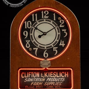Vintage Telechron Neon Advertising Clock