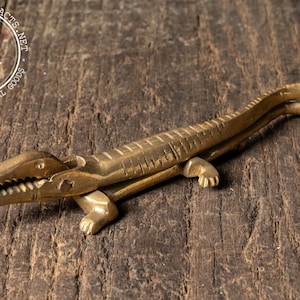 Cast Brass Crocodile Nutcracker