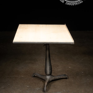 Antique Pedestal Drafting Table With Wooden Top