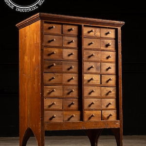 Early 32-Drawer Apothecary or Hardware Cabinet