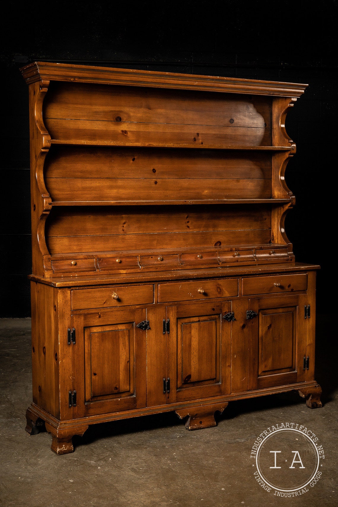 Vintage Pine Hutch Etsy