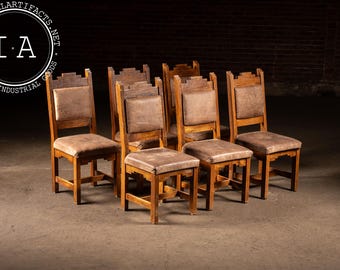 Set of Six Mission Oak Dining Chairs